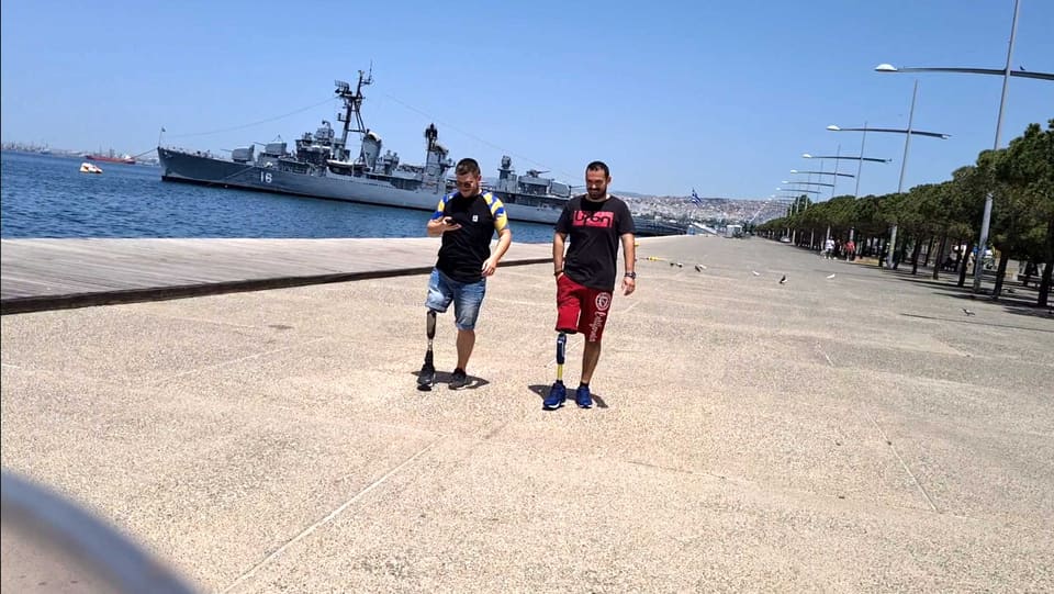 Lower limb prosthesis users walking along the Thessaloniki seafront – M.A.S. sockets